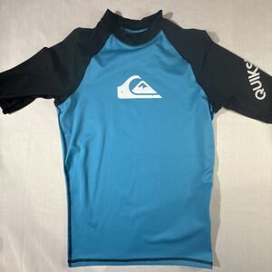 Boys Quilsilver Skin Guard Top 3/4 Sleeve Blue/ Black Size M